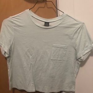 Light blue crop top